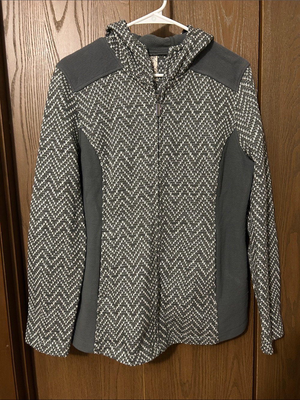 Aventura Gray Chevron Hooded Utility Jacket